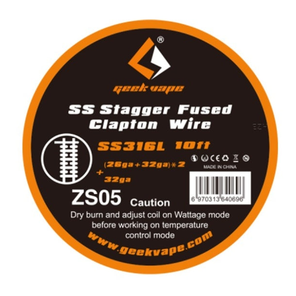 Wickeldraht 3 Meter SS316L Stagger Fused Clapton 04 mm x 02 mm x2 02 Geekvape ZS05