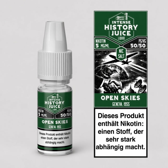 Open Skies Menthol Minze Kühle Nikotinsalzliquid 10ml INTENSE HISTORY JUICE