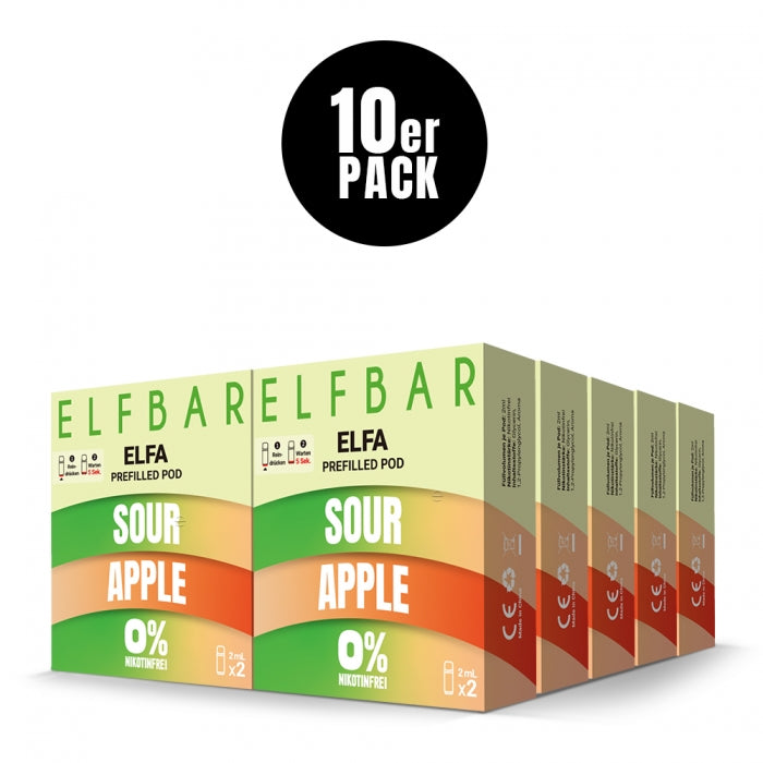 Elfa Prefilled Pod (10er Pack) - Nikotinfrei - 4 Neue Sorten - Elfbar