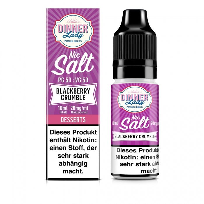 Blackberry Crumble Nikotinsalzliquid (Streuselkuchen & Brombeeren - Dinner Lady - Smokkie | eine Marke der Smoke Smart GmbH