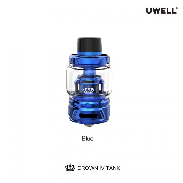 UWELL Crown IV Subohm Clearomizer in Blau mit 6 ml Tankvolumen, Top-Filling und regulierbarer Airflow für starken Dampf satt!