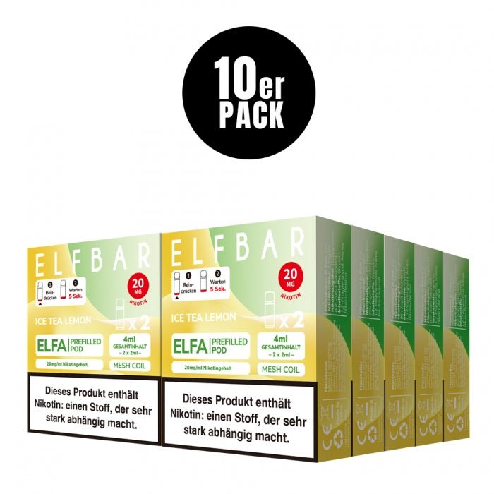 Elfa Prefilled Pod (10er VPE) - 5 Neue Sorten - Elfbar Ice Tea Lemon - Smokkie