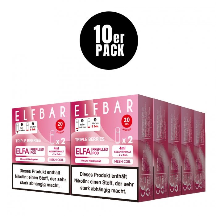 Elfa Prefilled Pod (10er VPE) - 5 Neue Sorten - Elfbar Triple Berries- Smokkie