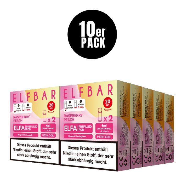 Elfa Prefilled Pod (10er VPE) - 5 Neue Sorten - Elfbar Vanilla White Peach - Smokkie