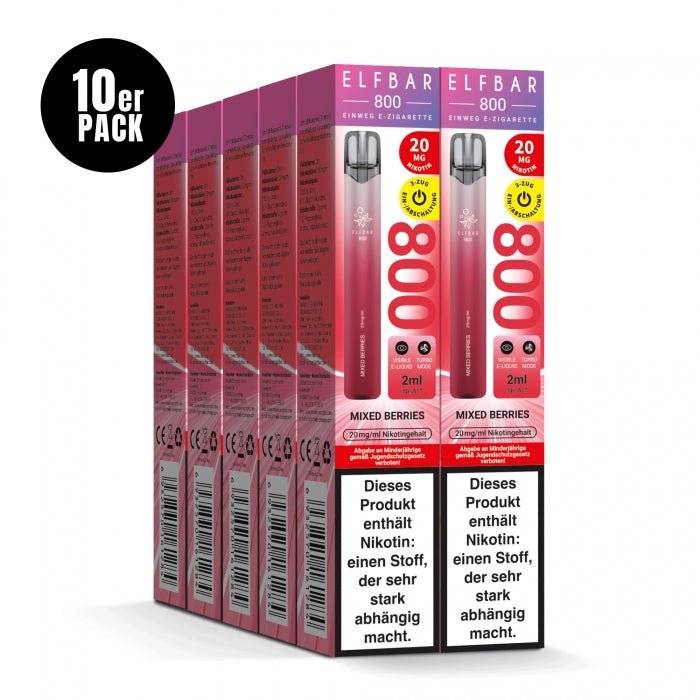 Elfbar 800 Einweg E-Zigarette 20mg (10 PC) - Elfbar - Smokkie