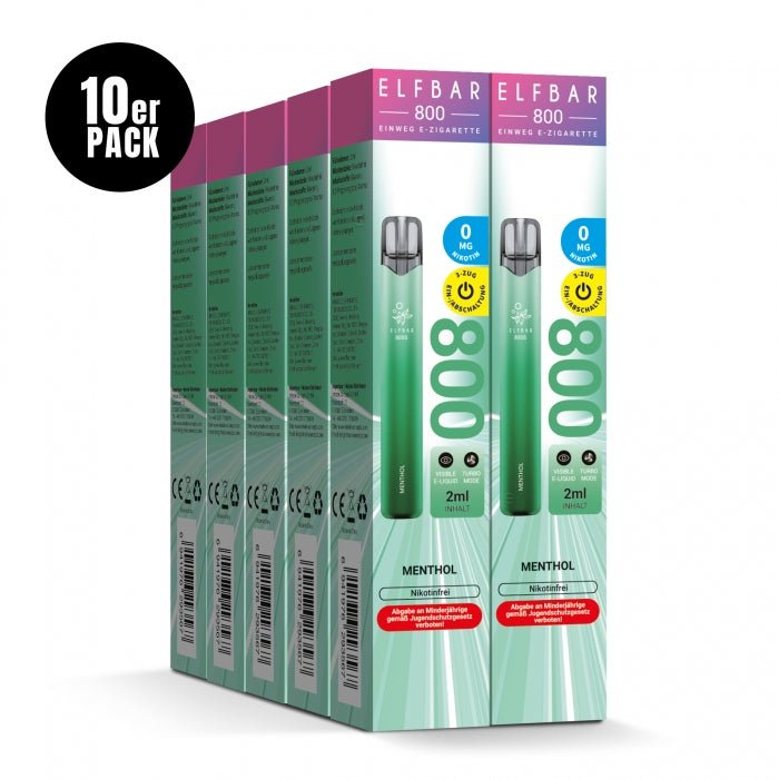 Elfbar 800 Nikotinfrei Einweg E-Zigarette (10er Pack) - Elfbar - Smokkie