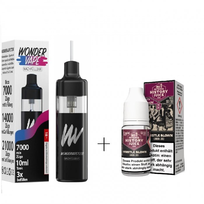 Im Set Wondervape 7000 Kit mit History Juice Nikotinsalzliquid - Smokkie | eine Marke der Smoke Smart GmbH