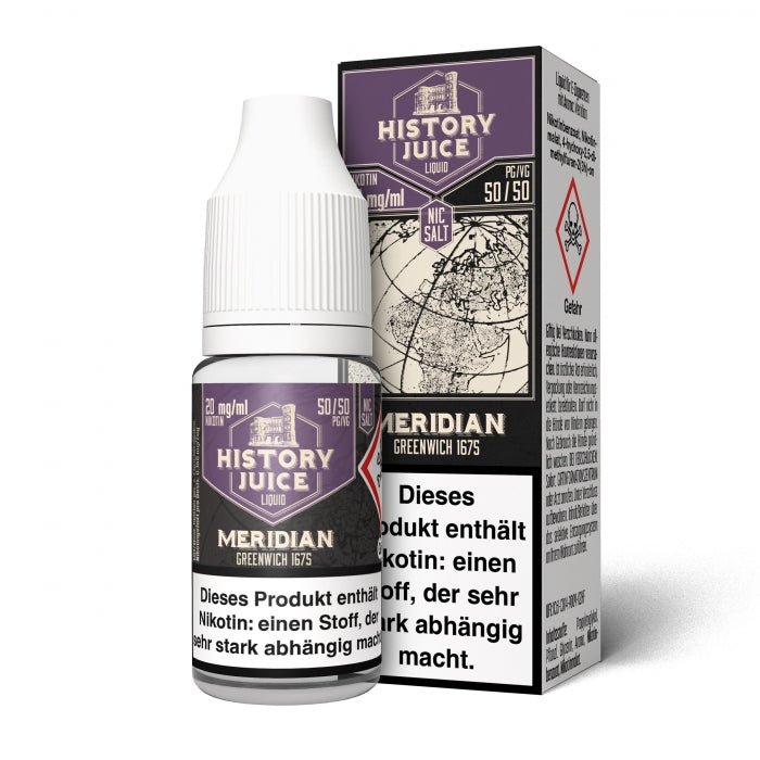 Meridian Mandelkekse mit Himbeerfüllung Nikotinsalzliquid HISTORY JUICE - Smokkie | eine Marke der Smoke Smart GmbH