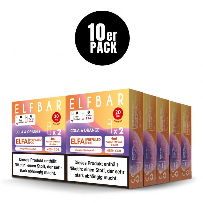 Neue Sorten Elfa Prefilled Pods (10er VPE) - Elfbar - Smokkie