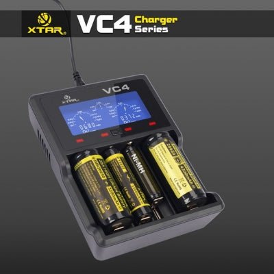 XTAR VC4 Ladegerät für LiIon und NIMH ohne Netzstecker - Smokkie | eine Marke der Smoke Smart GmbH